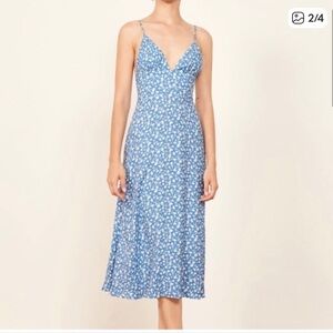 Reformation Talia Dress in Marie (Blue)